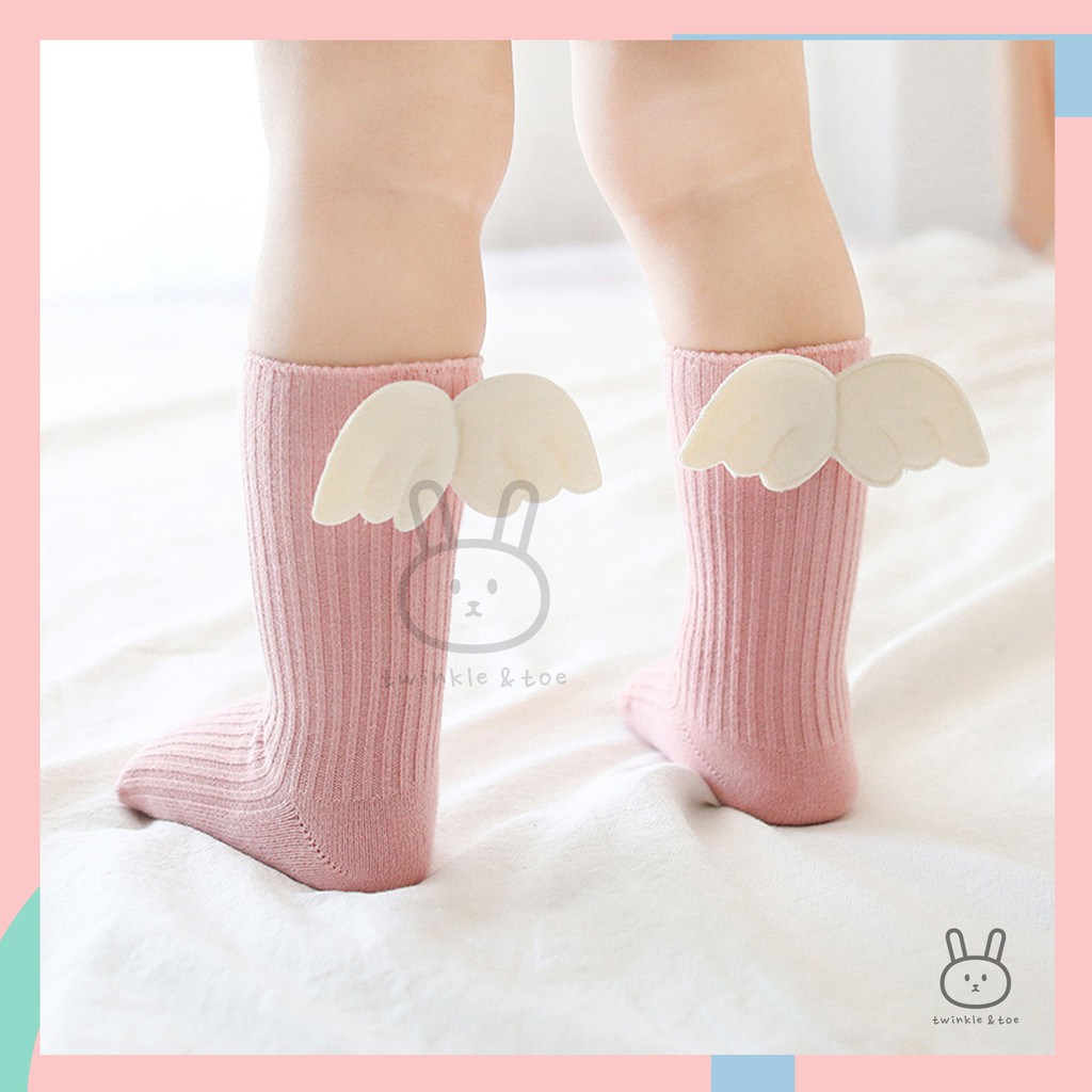 TWINKLENTOE | Kaos Kaki Baby / Kaus Kaki Panjang Bayi Perempuan Sayap