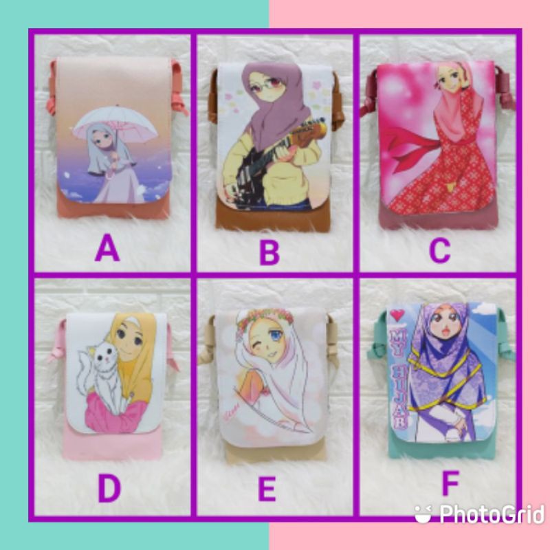 EDISI HIJAB - SLING BAG SLING PHONE HP PRINTING TAS FASHION LUCU