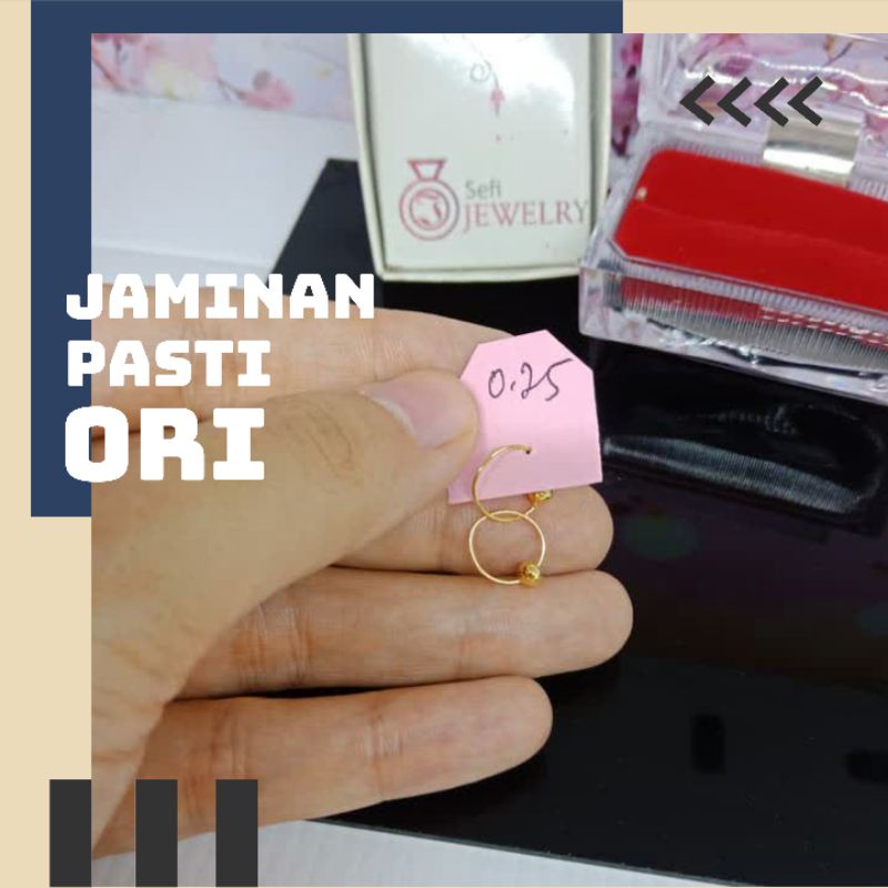 Anting Bayi Bulat Emas Muda Murni Asli /Anting Lingkaran /Anting Bayi