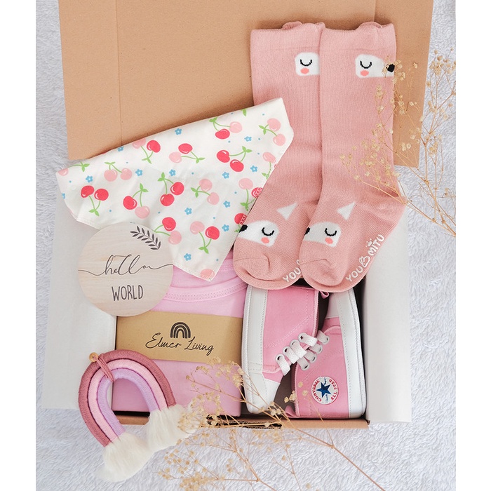 

Elmer Living Hampers Bayi | Slabber Series | Kado Lahiran Bayi - Chic Pink - BARU