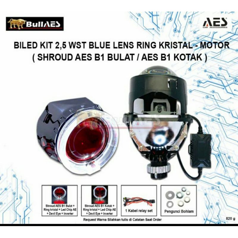 Lampu Biled Aes Wst Gen 1 Paket Shroud B1 Ae  Devil Eye / Projector Biled Wst