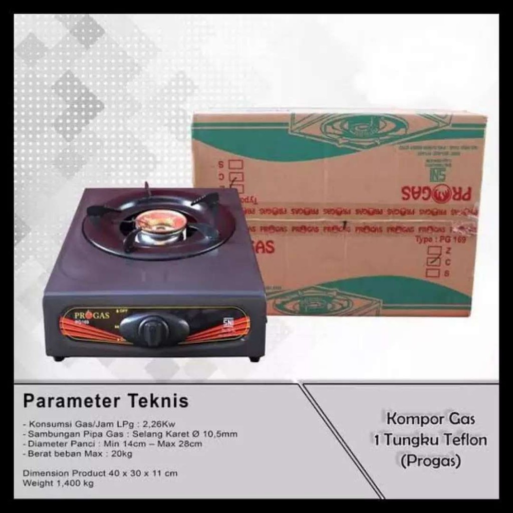 Kompor Gas PROGAS PG-169 1 Tungku