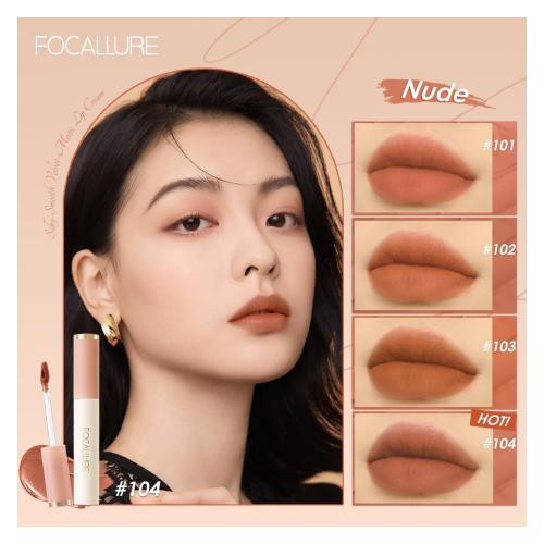 FOCALLURE Velvet Smooth Lip Glaze - Lip Cream Velvet Lipstik Matte