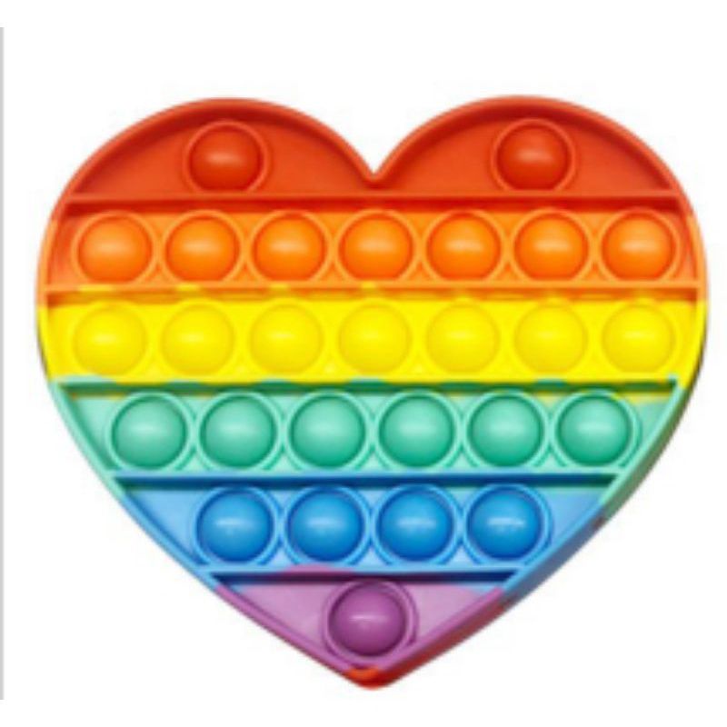 POP IT New fidget push Pop Its Fidget Toy Push Bubble Stress Relief kids pop it tiktok-LOVE RAINBOW