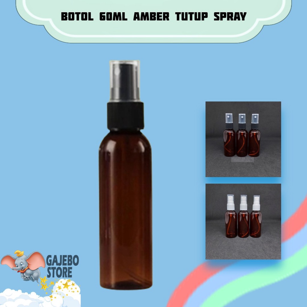 BOTOL PLASTIK AMBER 60ML SPRAY HARGA GROSIR / BOTOL SPRAY 60ML AMBER BOTOL ISI ULANG