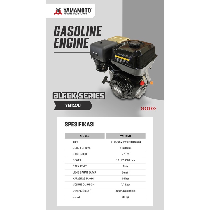 Mesin Penggerak Bensin Serbaguna Atau Gasoline Engine Gx 270 Merk Yamamoto Putaran Cepat Dan Lambat 