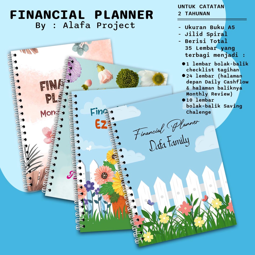 

AlafaProject Financial Planner Custom 1 Buku Untuk 2 Tahun / Catatan Keuangan Custom 001-004