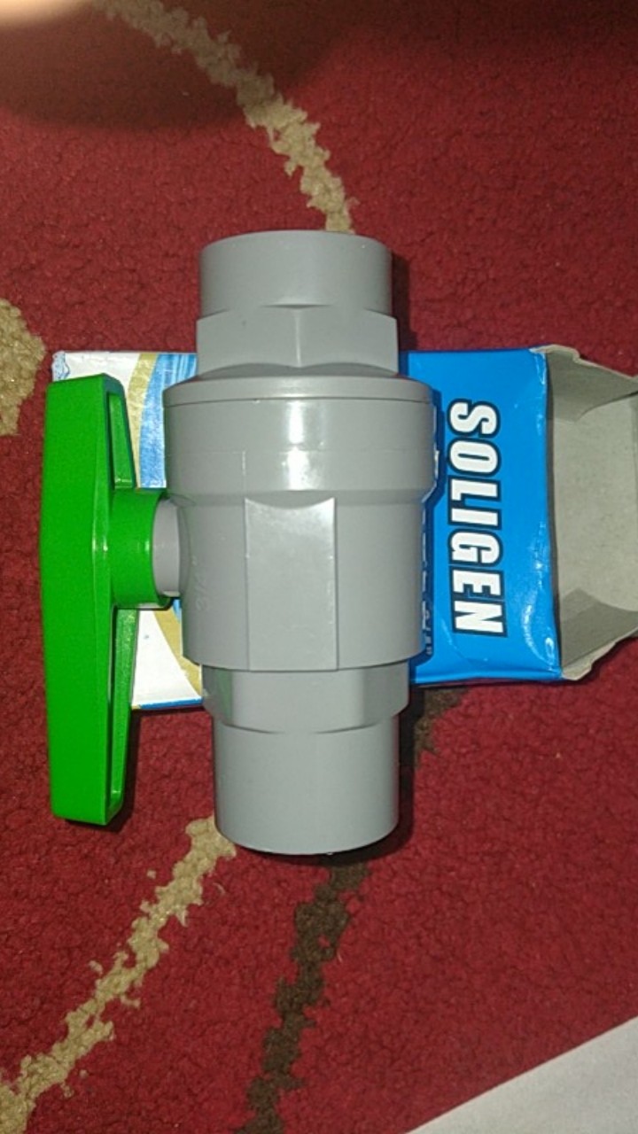 Stop Kran 3/4 Inch Soligen Pvc Bagus - Stop Kran Plastik - Ballvalve Pvc Murah - Ballvalve Soligen