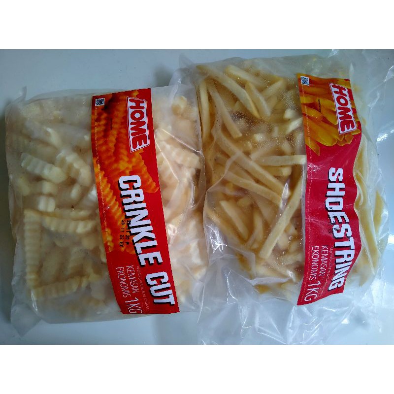 

French fries / kentang HOME Crinkle , shoestring siap goreng
