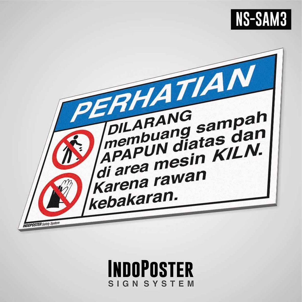 

Safety Sign Rambu K3 PVC ANSI Dilarang Buang Sampah Disini Denda M 45x30cm