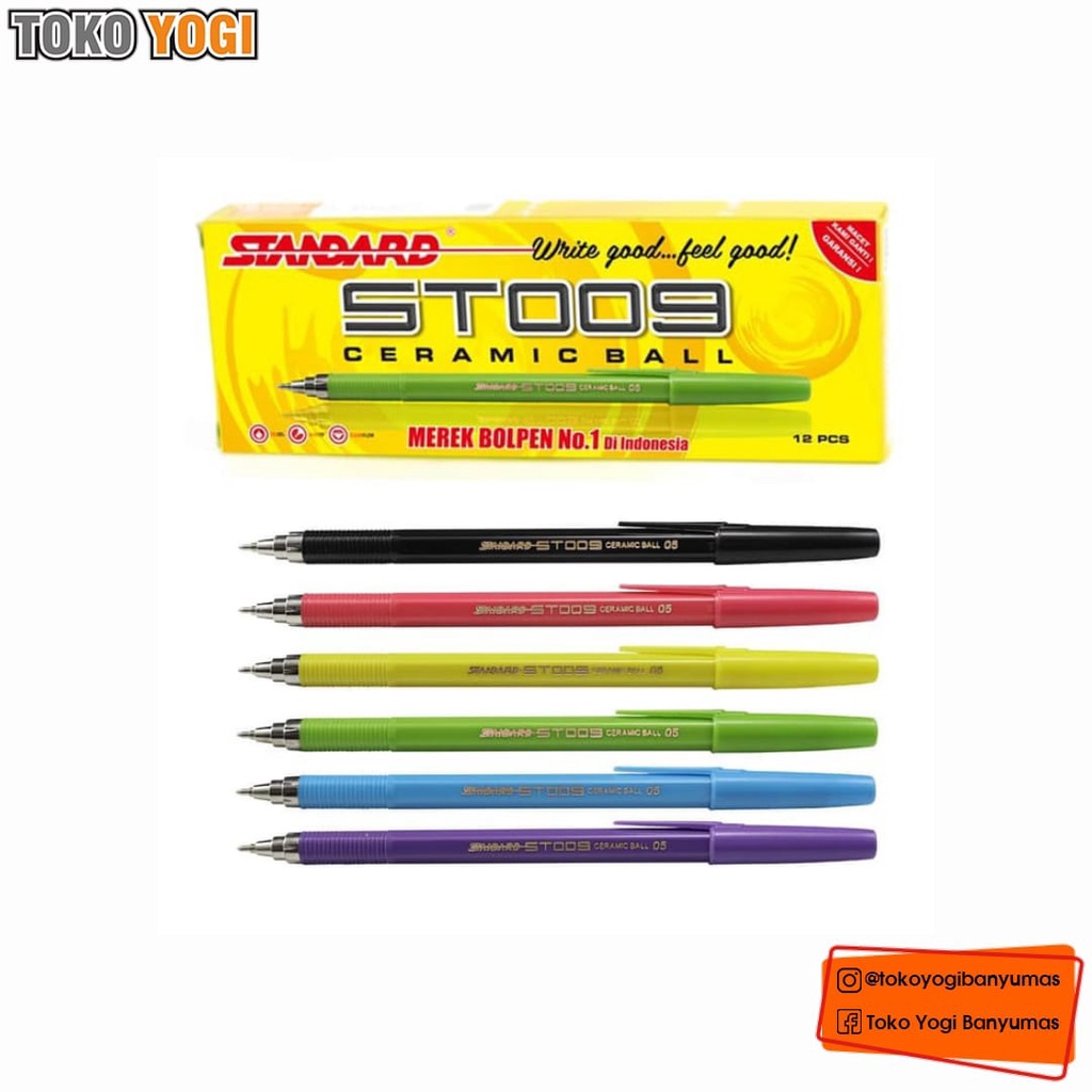 

STANDARD BALLPOINT GEL ST - 009 TINTA HITAM 0.5 (1 PACK = 12 PCS)