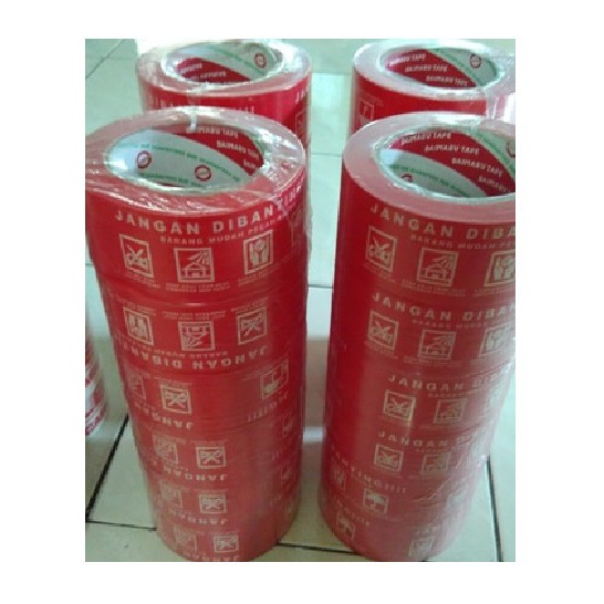 

Lakban Isolasi Printing Fragile Merah