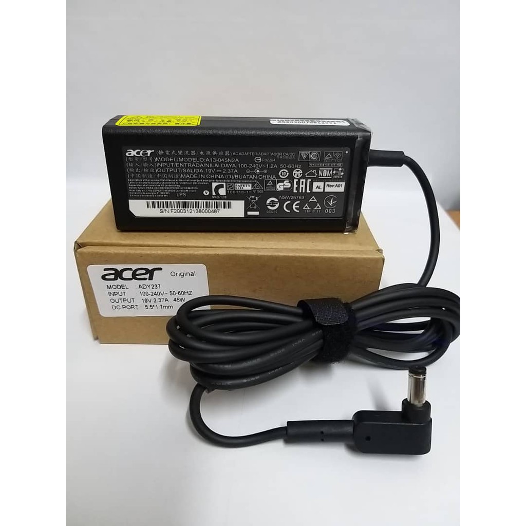 Adaptor Charger Laptop Acer Aspire ES 11 ES1-131 ES1-132 A314-32 A315 19V 2.37A 45W 5.5*1.7MM