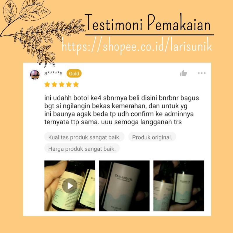 Serum Bopeng Wajah Penghilang Bekas Jerawat Flex Hitam Bintik Hitam Bruntusan Stretch Mark Acne Scars TAMANU OIL 5ml Falabell BPOM Oil