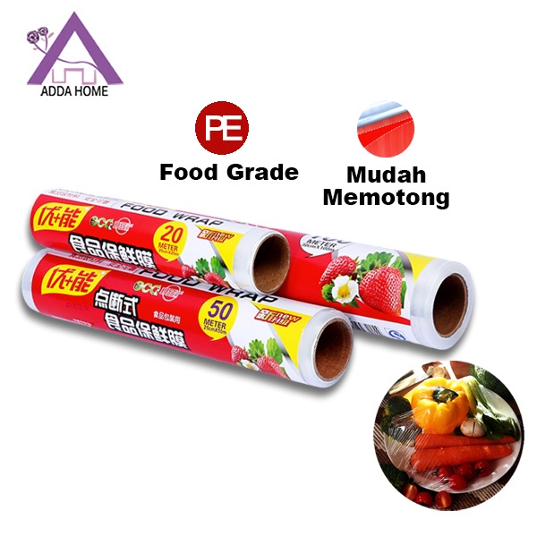 Plastik Bungus Makanan Food Cling Wrapping Stretch Film PE Food Grade 20cmx20m atau 30cmx30m