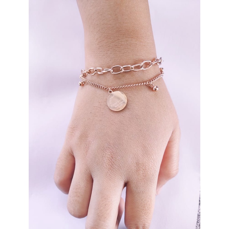 Gelang GL70 Stainless Steel / Titanium Premium Fashion Wanita Gelang Unik Lucu Keren Bagus Banget /Deluna/ BS
