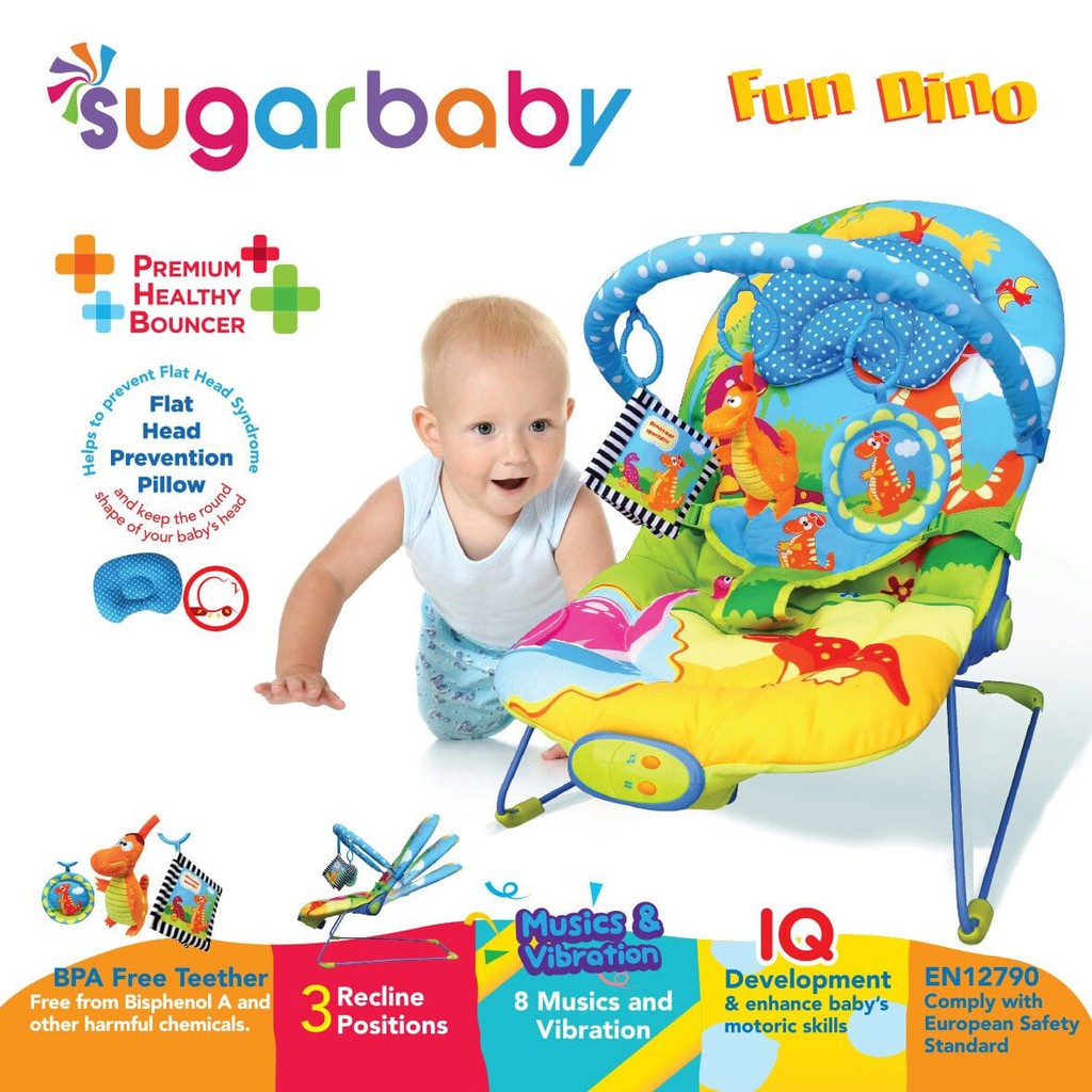 Sugar Baby Musical Vibration Bouncer - Fun Dino