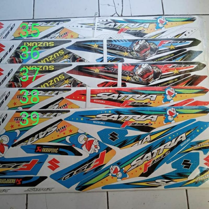 Stiker suzuki satria fu striping fu 2013-2014 karbu variasi Thailand custom decal gtafis