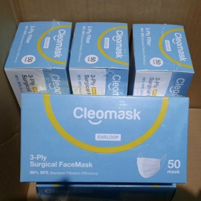 Masker Medis Cleomask Per Box isi 50 Pcs / Surgical Face Mask Cleomask