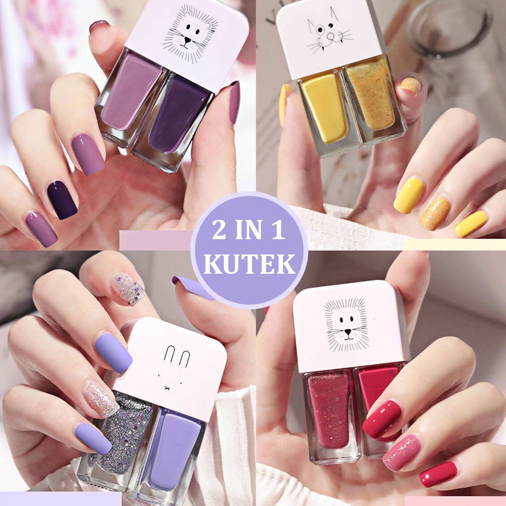 2IN1 KUTEK HALAL KUTEKS 2 TONE KUTEK KOREA Cat Kuku muslimah Gel Nail