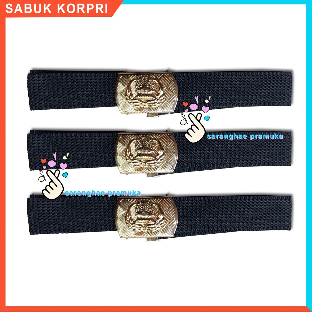 Ikat Pinggang Sabuk Korpri gesper Timbul Relief Logo Korpri Bahan Kuningan
