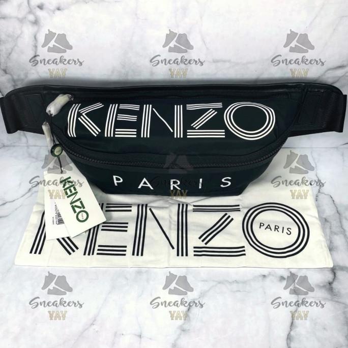 Kenzo Paris Logo Black White Bumbag Waist Bag Original 100% NEW