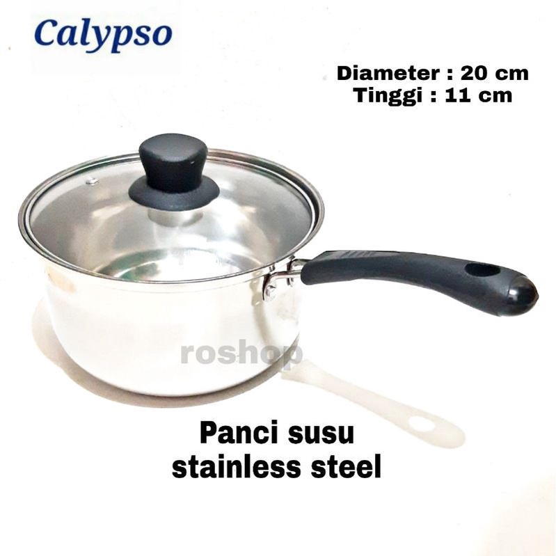 Panci Susu Calypso 20 cm/Milk Pan Stainless/Sauce Pan Gagang Tunggal