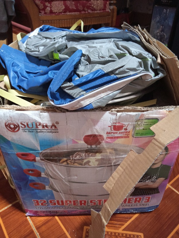 Khusus Gojek Panci Steamer Supra / Panci Serba Guna Sarangan Supra Stainless Tebal Susun 3 (32cm)