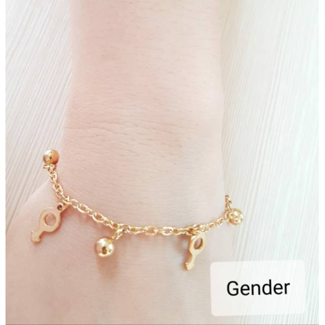 SET Gelang Tangan &amp; Gelang Kaki Titanium Gender boy girl impor Antikarat Gelang Jurai Titanium