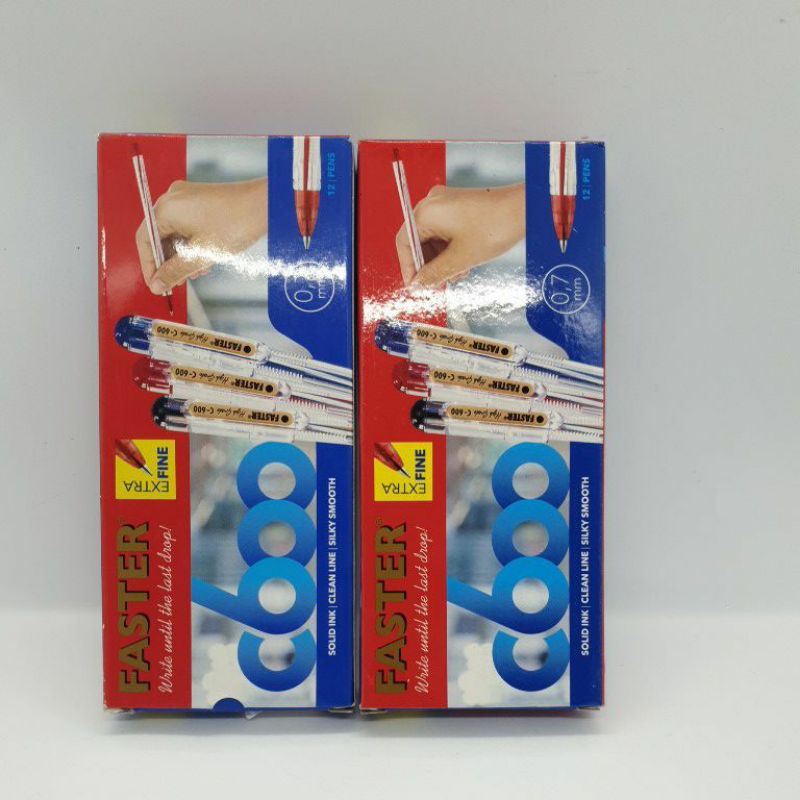 

ballpoint / pulpen / pen faster c600 hitam , biru 0.7