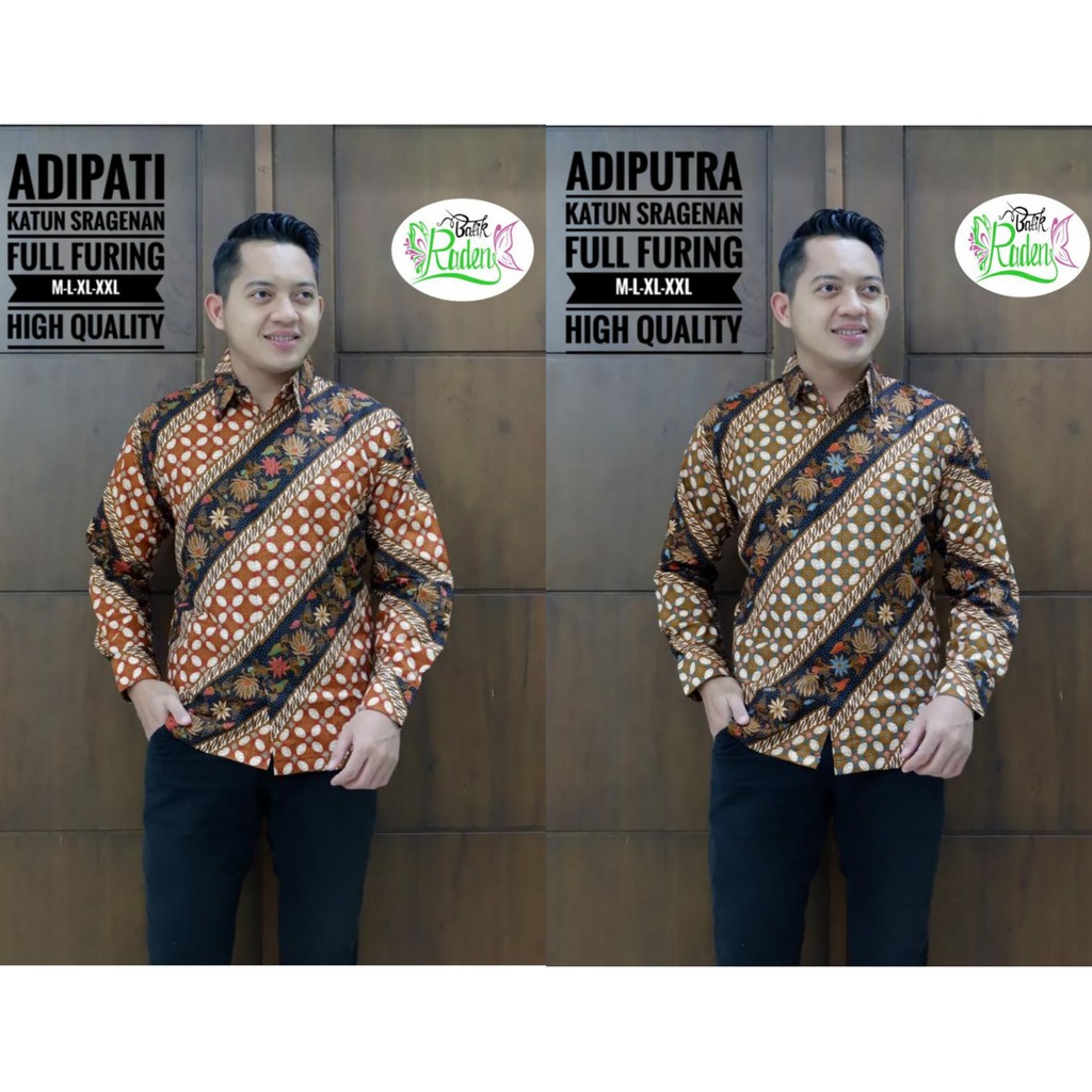 ADIPUTRA ADIPATI Kemeja Batik Pria Full Furing Katun Sragenan