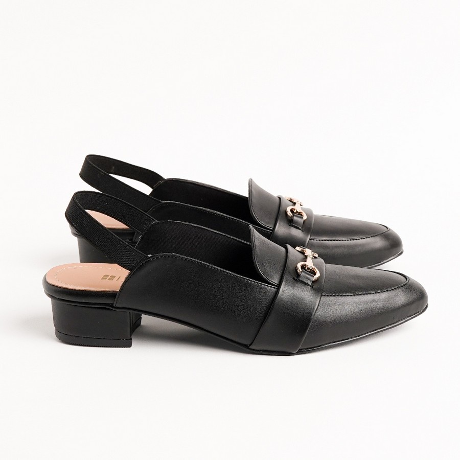 Zavatu-Ori Sepatu Wanita Heels  Bustong Hak Tahu Hitam Ukuran 41-45 Trendy Terbaru