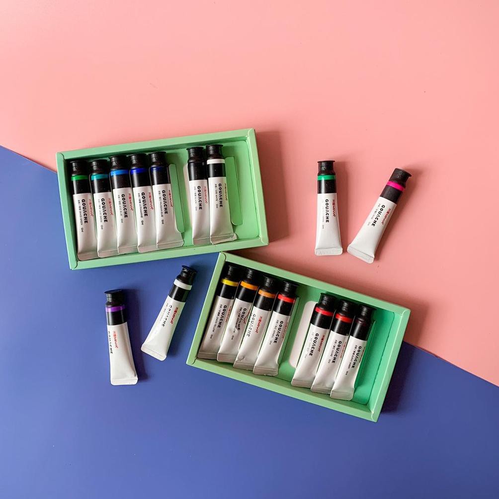 

vL2Code Miya Himi Gouache Paint Tube Cat Gouache Tube Set 18 Colors x 12ml(L7X5) (Kekinian)