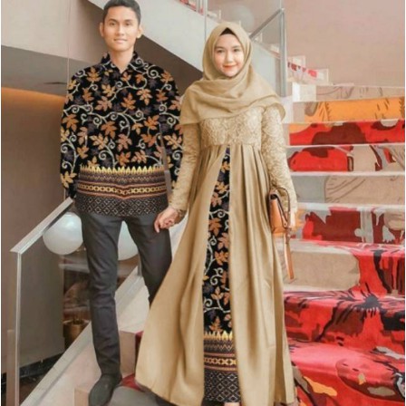 Gamis Couple kasih Pasangan Remaja Modis Kekinian Modern Terbaru 2021 Couple lebaran Suami Istri