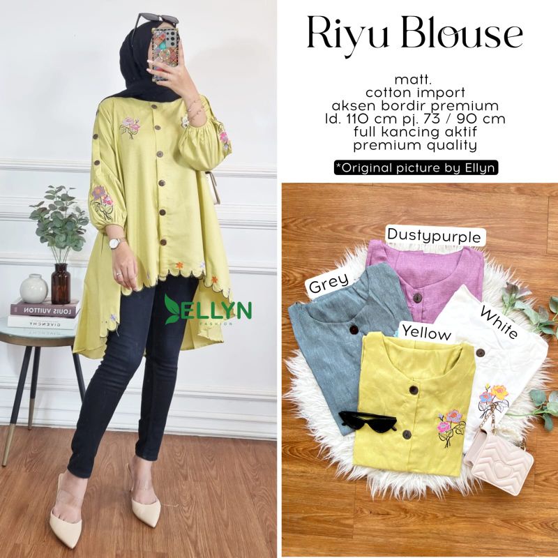 Riyu Blouse Wanita Terbaru Kekinian Blouse Kasual Premium by Ellyns Blouse Wanita Kekinian Blouse Ko