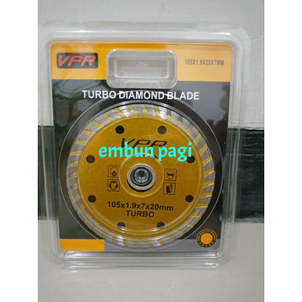 diamond wheel turbo 4" vpr / pisau potong keramik turbo 4 inch vpr / mata gerinda potong keramik / m