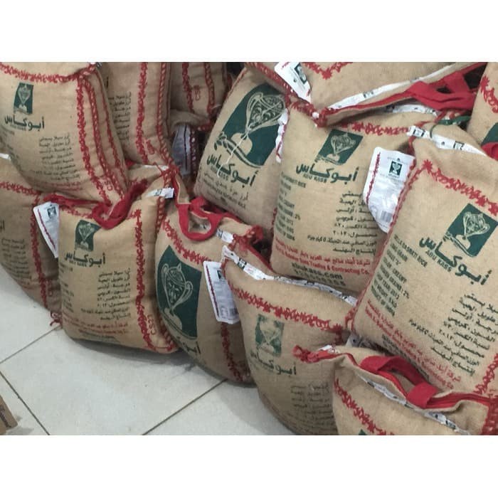 Beras Basmati Abukass Abukas Abu Kas 5 Kg India Kemasan Karung Goni Bisa Grab Gojek