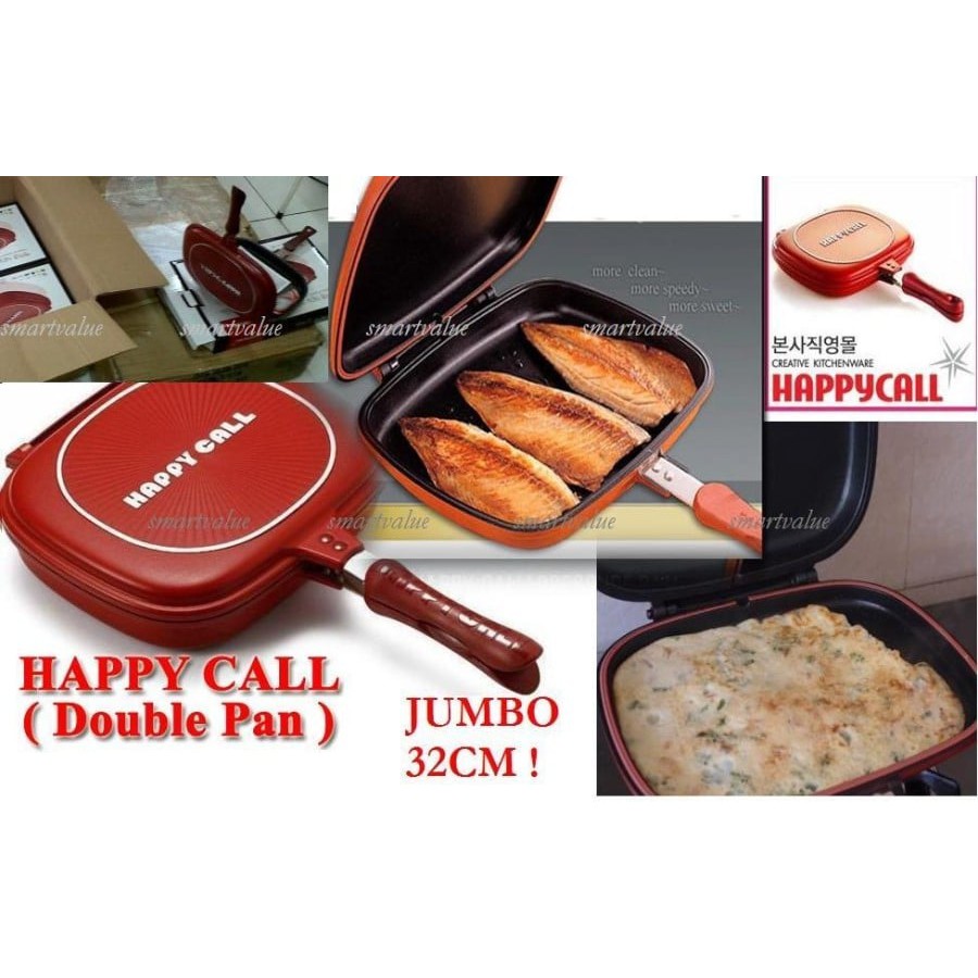 HAPPY CALL 32 Cm Double Pan Grill Jumbo HCP-32 ORI' ANTI LENGKET