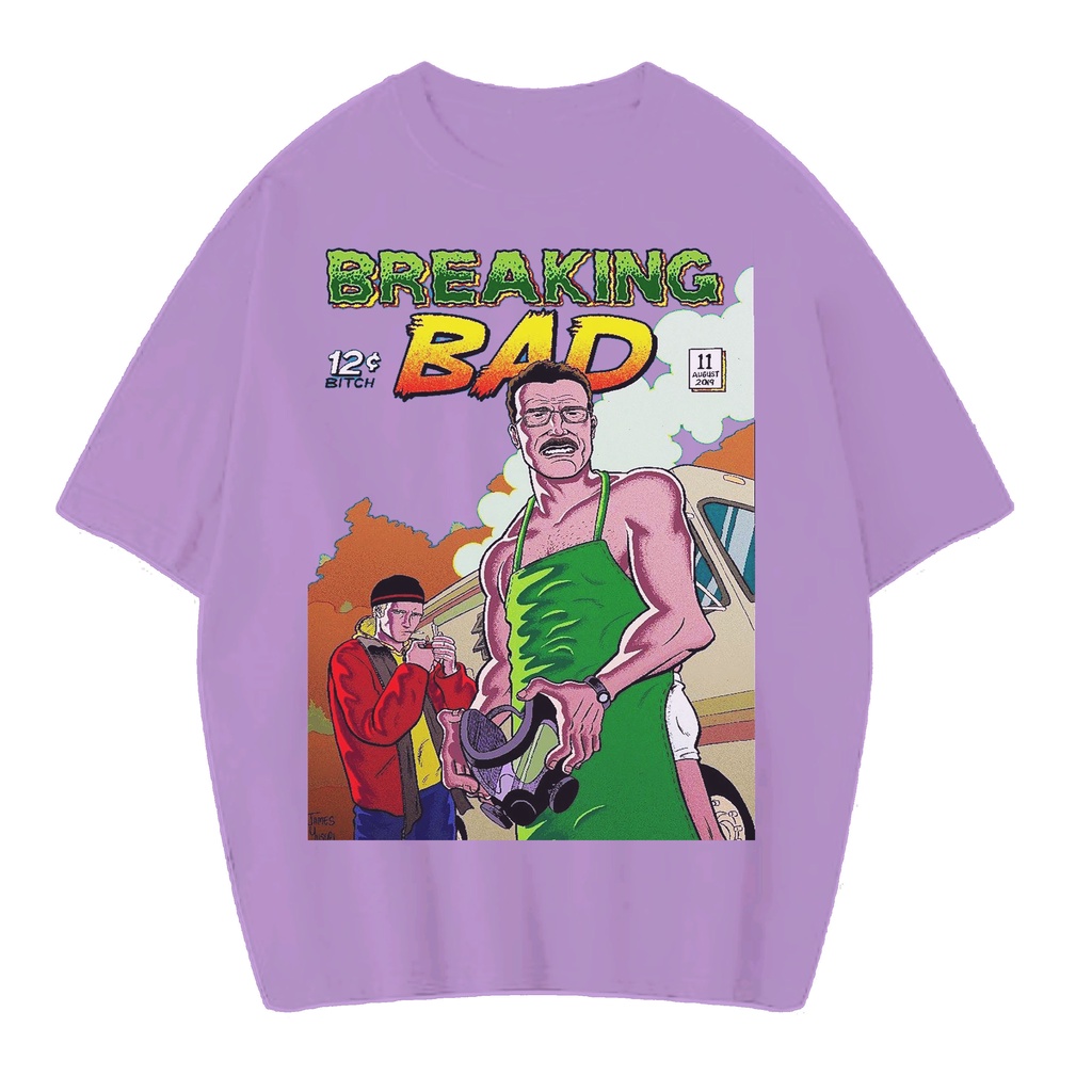KAOS OVERSIZE BREAKING BAD VINTAGE TEE (LILAC T-SHIRT)