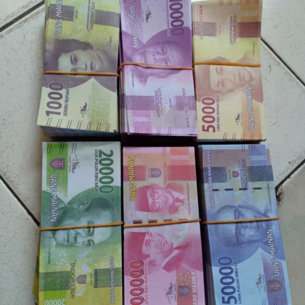 Jual uang monopoli asli isi 1000 duit duitan mainan pecahan campur Berkualitas