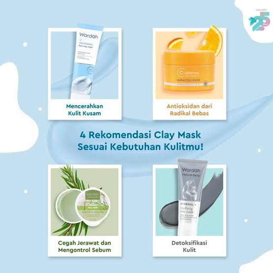 ✿ELYSABETHME✿ 🅆 🄰 🅁 🄳 🄰 🄷 Wardah lightening face mask biru masker wajah lembut cocok untuk kulit sensitif