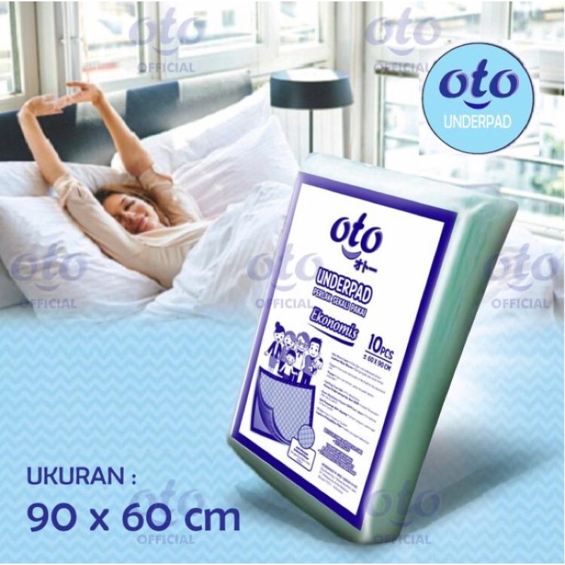 Jual OTO Underpad Perlak Sekali Pakai Ukuran 60x90 Cm ( 1 Pack Isi 10 ...