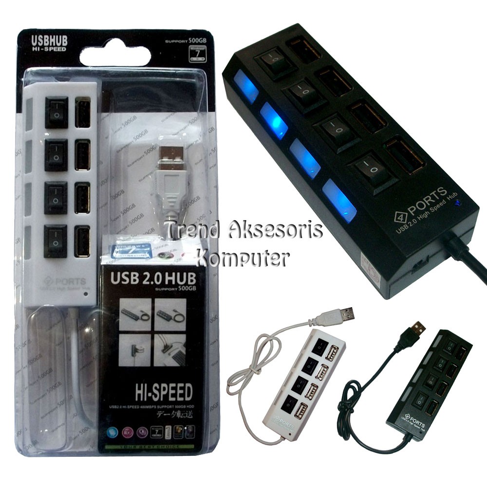 Trend-Universal USB Hub 4 Port USB 2.0 ON/OFF (saklar) Plus LED