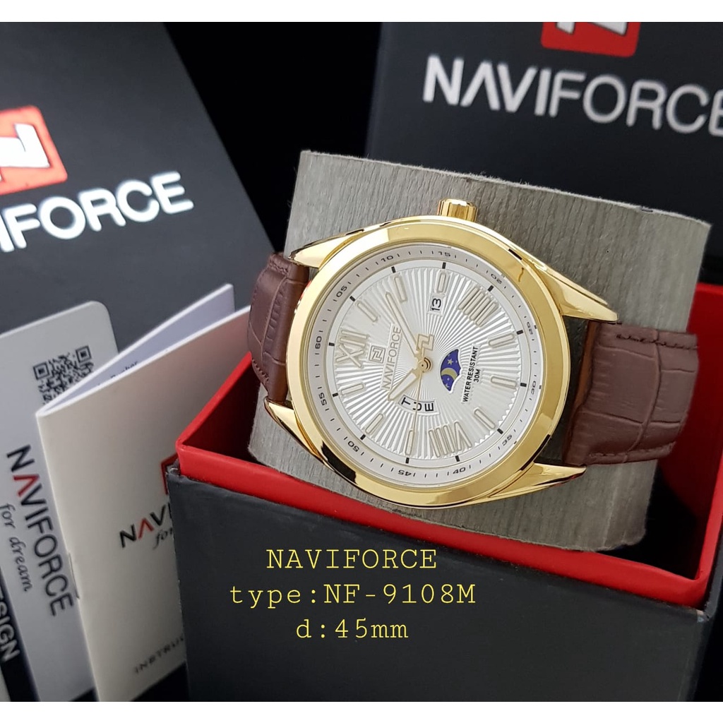 JAM TANGAN COWOK TALI KULIT NAVIFORCE  NF-9180M ORIGINAL/JAM TANGAN COWOK NAVIFORCE/NAVIFORCE NF-9180M