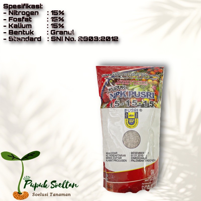 Pupuk NPK 15-15-15 PUSRI (1 kg)