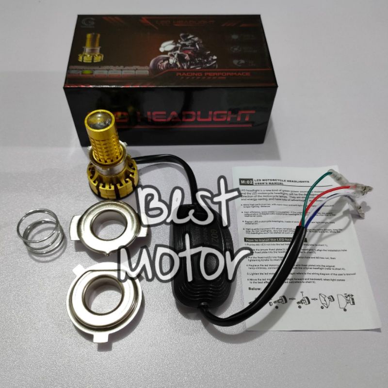 Lampu Utama Depan Laser Bholam LED Universal Motor Putih Putih AC/DC Model Kipas