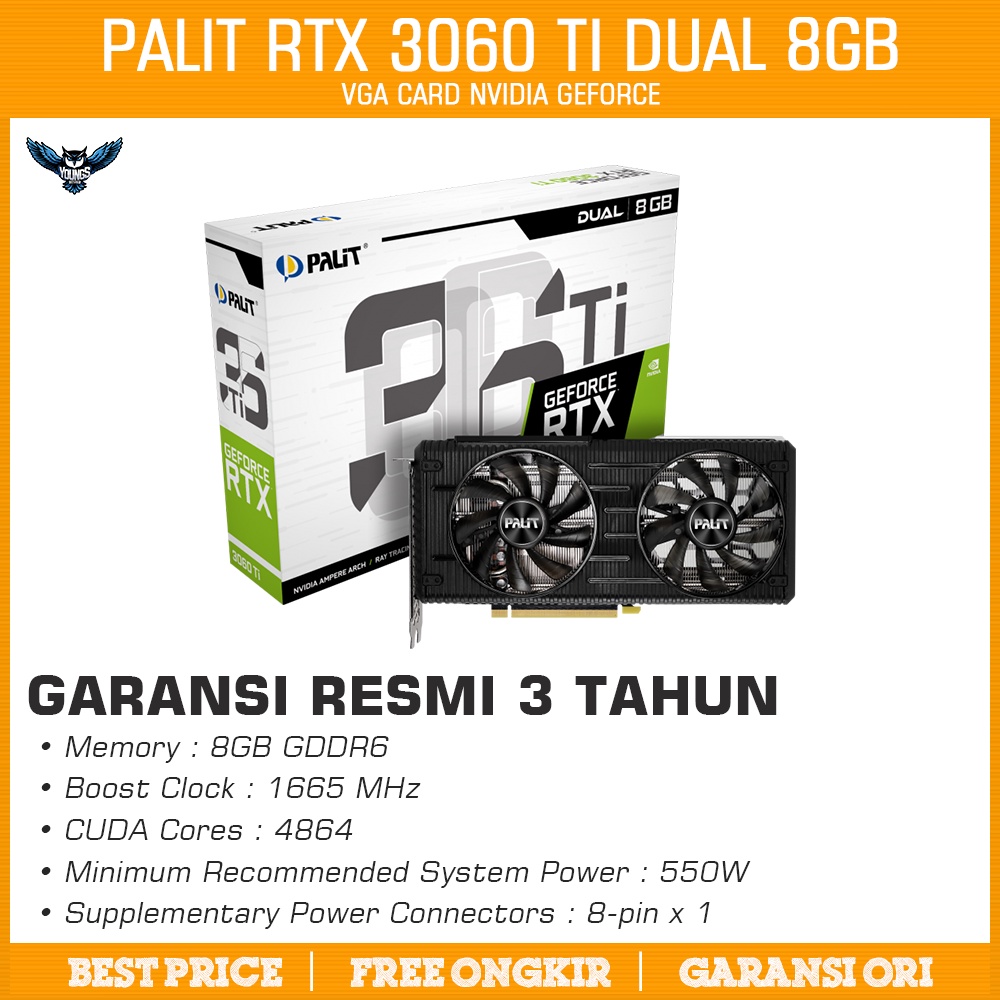 VGA PALIT RTX 3060 Ti Dual 8GB DDR6 | Nvidia GeForce 3060Ti rtx3060ti