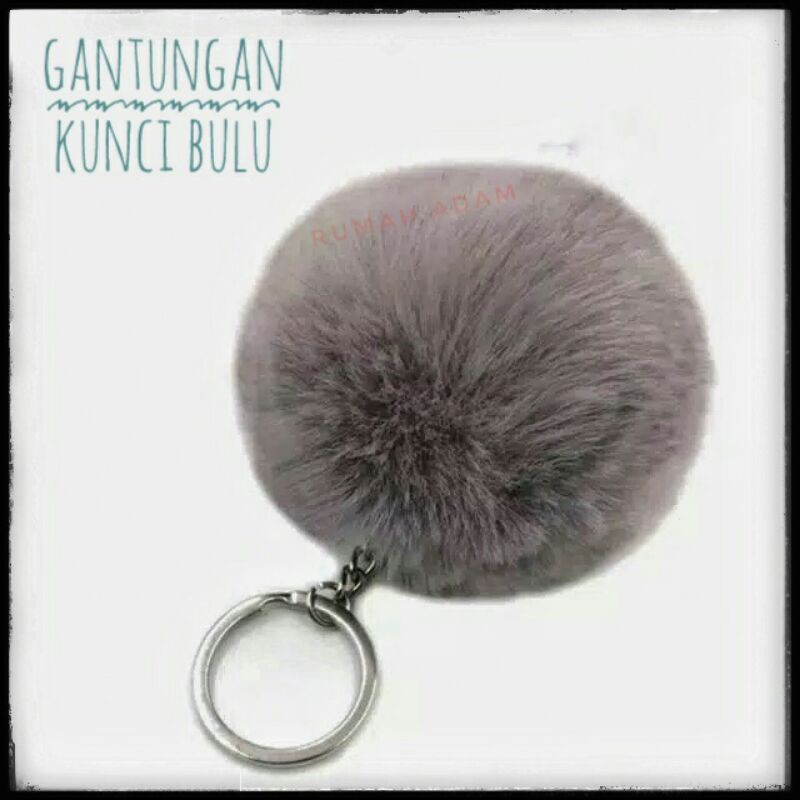 GANTUNGAN KUNCI BULU-GK-BUAT SOUVENIR-LUCU-MURAH-GANCI POMPOM