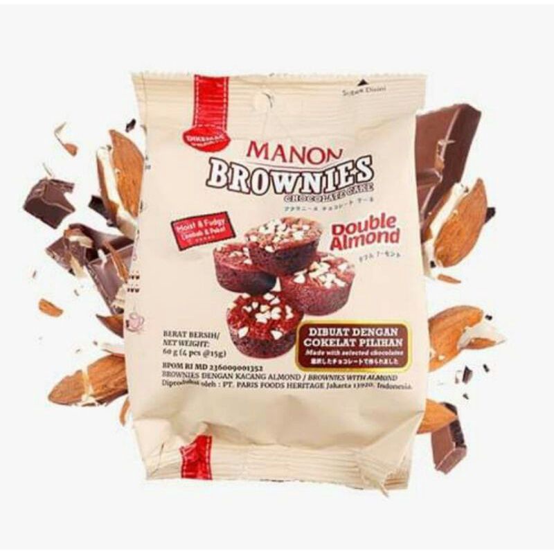 

MANON BROWNIES DOUBLE ALMOND 60GR