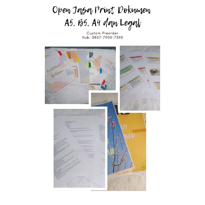 

JASA PRINT DOKUMEN A4, A5, B5, LEGAL DAN PEMBATAS BINDER